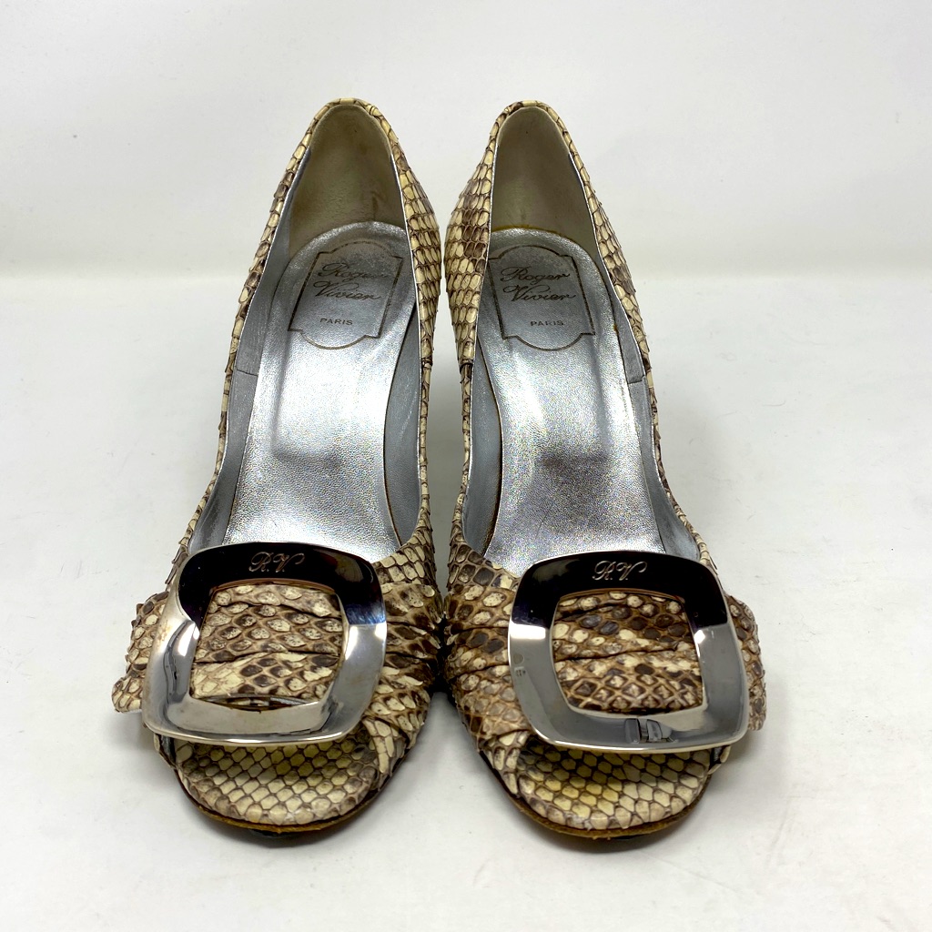 Roger Vivier Python Heels 37.5